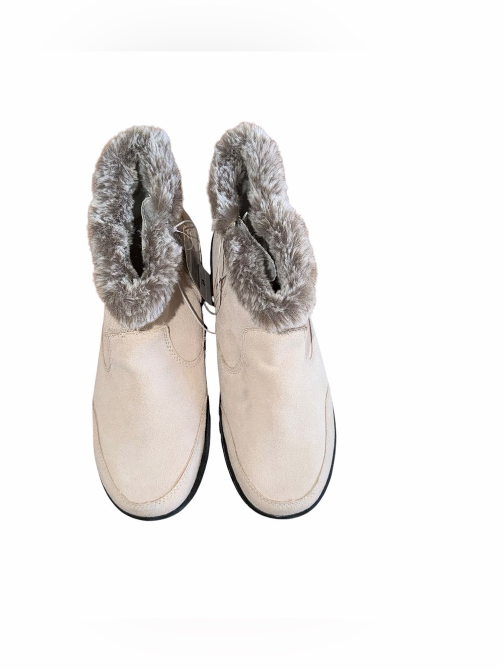 Khombu Iris Winter Snow Boots Womens 9 Cream Faux Fur Waterproof Ankle NWT - Picture 7 of 8